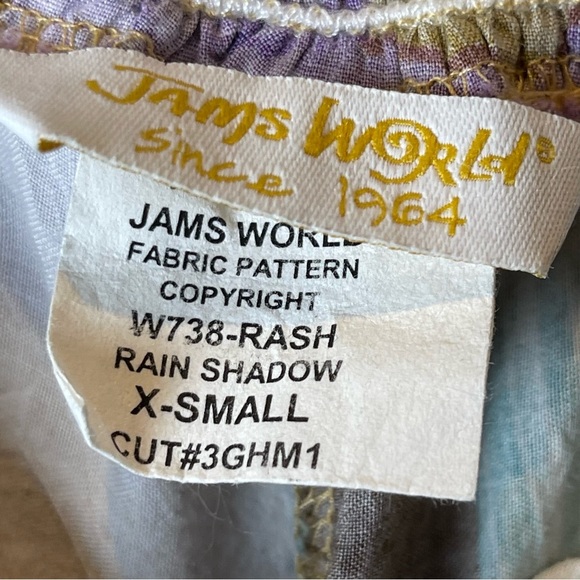 Jams World Rain Shadow Floral Print Flowy Pants XS - Picture 13 of 13